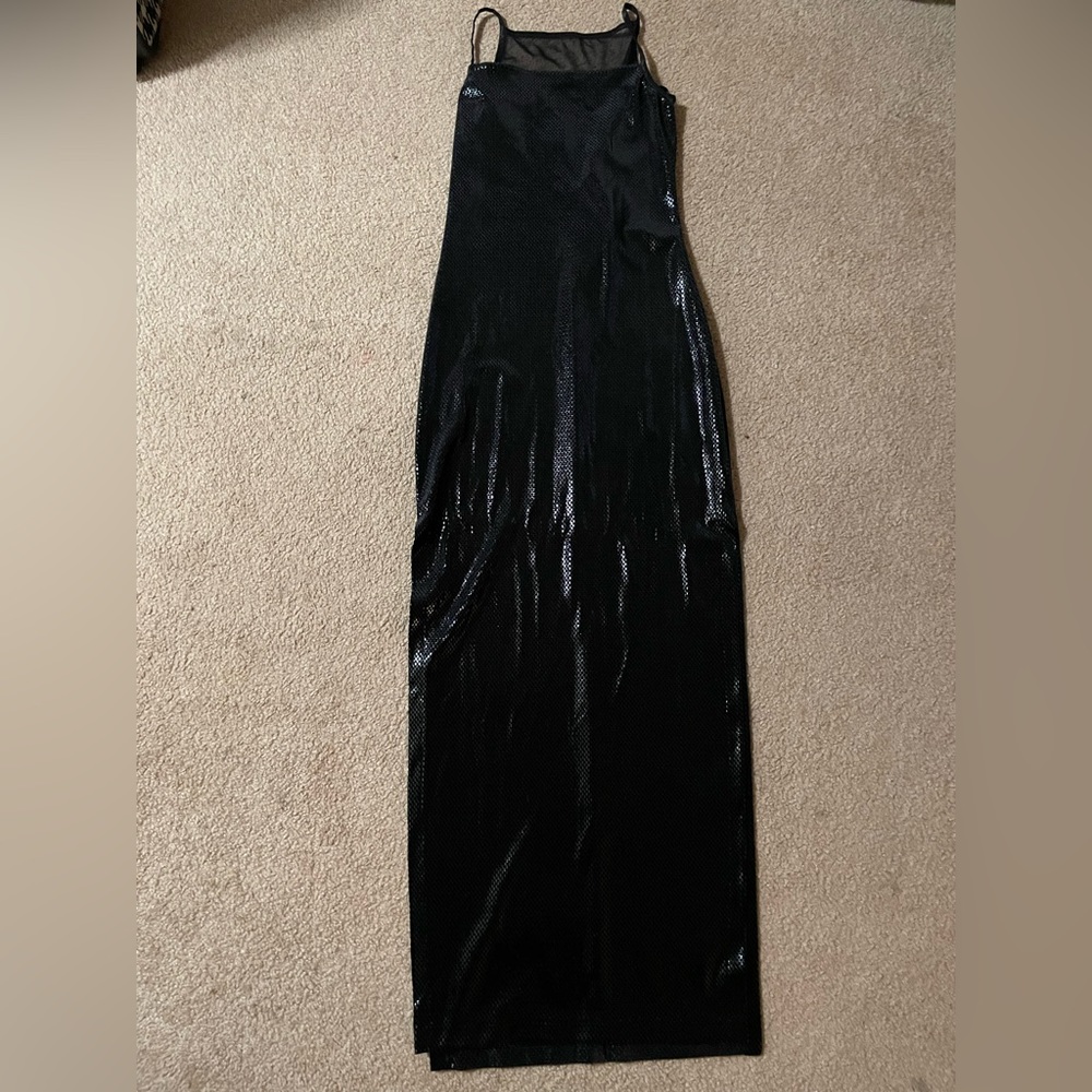 L.A. Glo vintage 90’s shiny black dress